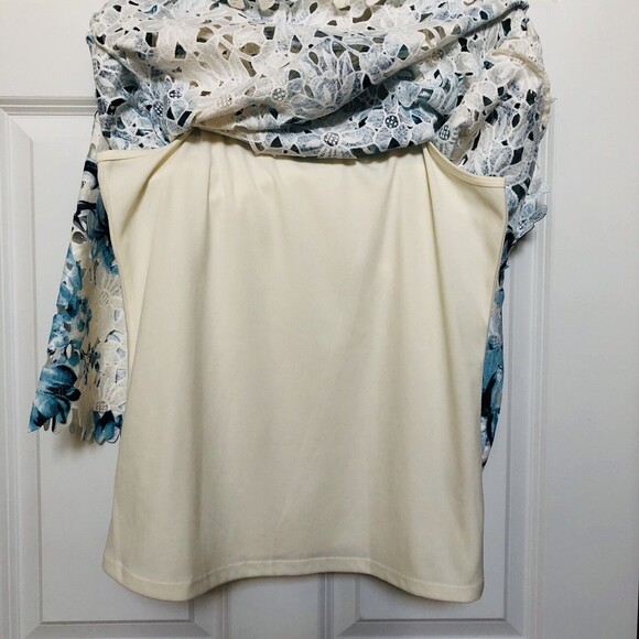 Charter Club Women's Size S Crochet Lace Overlay Top 3/4 Sleeves  @ - Picture 6 of 6